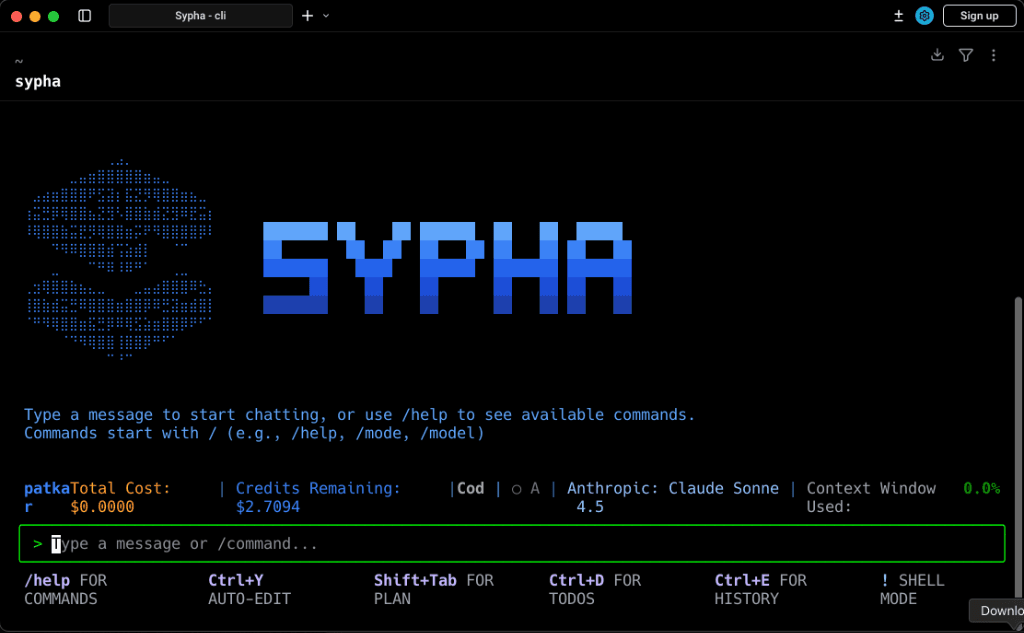 Sypha Planning Mode